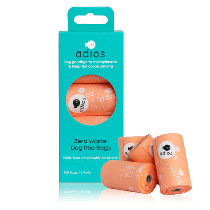 8 rolls in Pink (120 bags) - Handle on a roll (12 x 7")