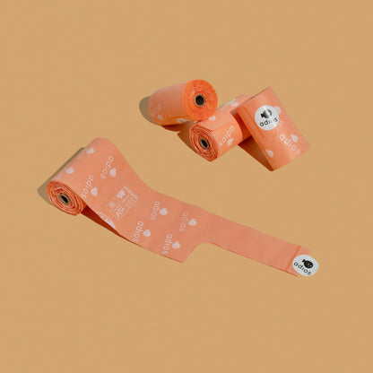 8 rolls in Pink (120 bags) - Handle on a roll (12 x 7")