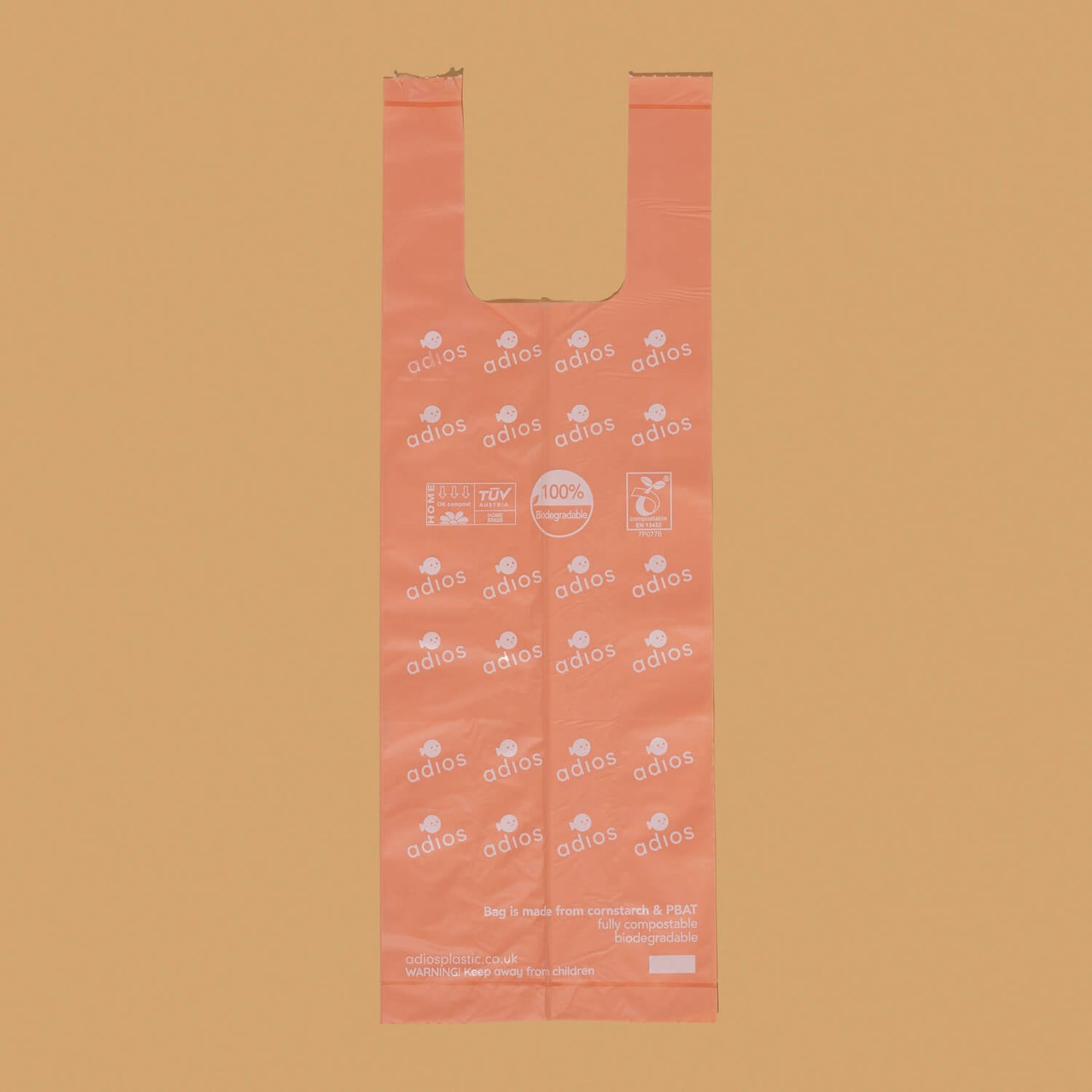 8 rolls in Pink (120 bags) - Handle on a roll (12 x 7")