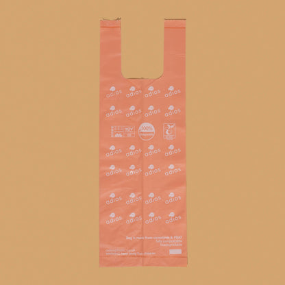 8 rolls in Pink (120 bags) - Handle on a roll (12 x 7")