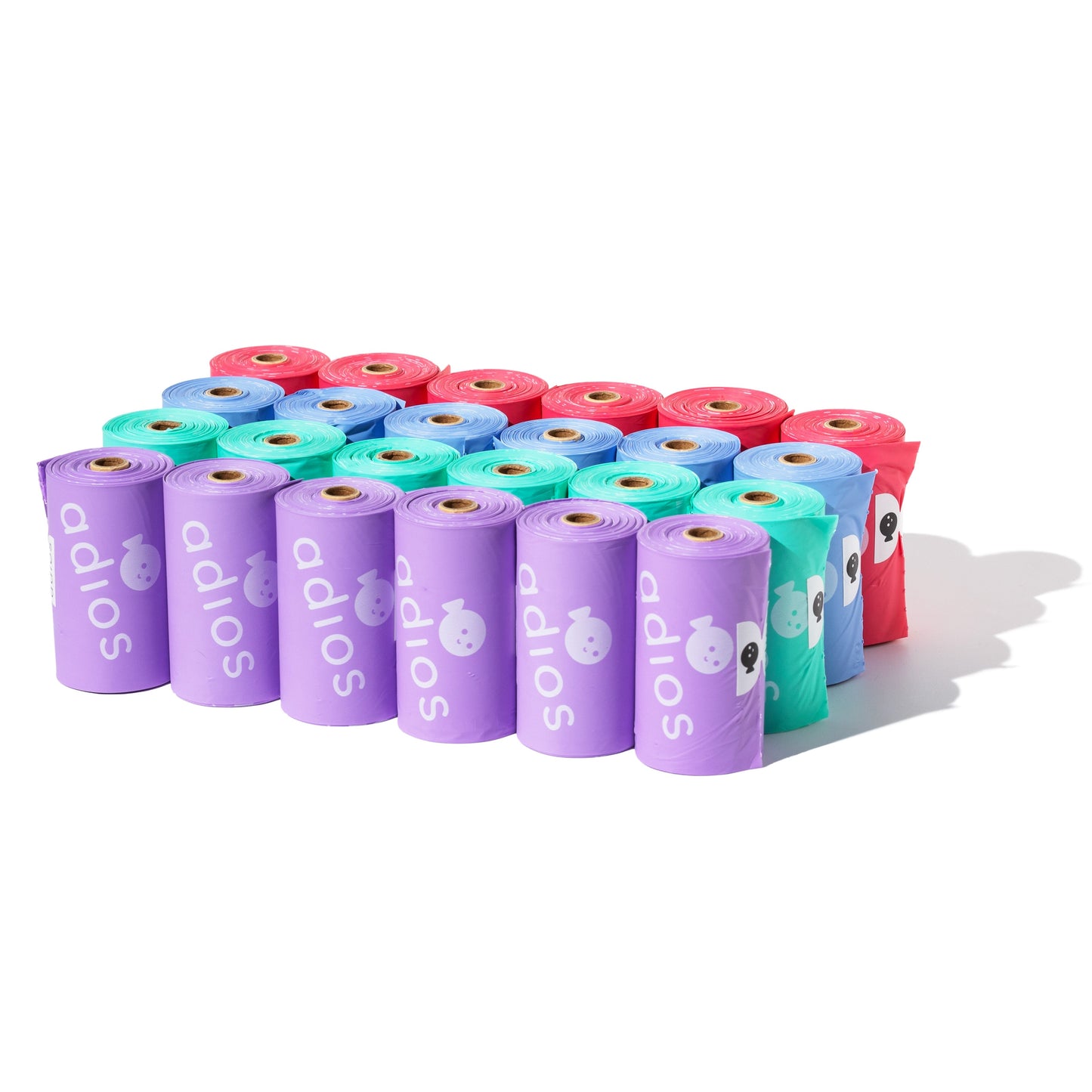 24 rolls in Rainbow (360 bags) - Non Handle
