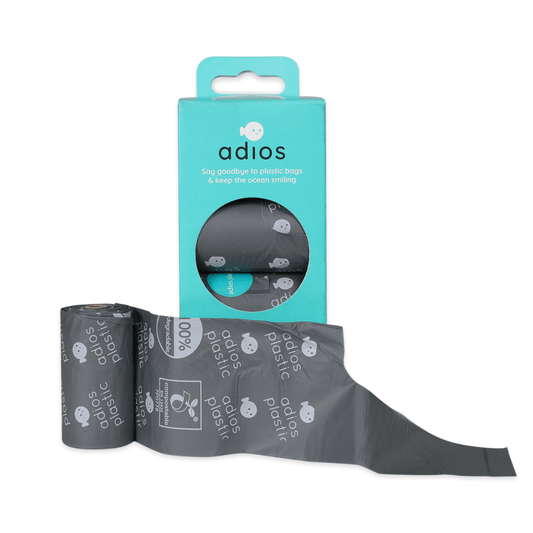 4 rolls in Grey (60 bags) - Handle on a roll (12 x 7")